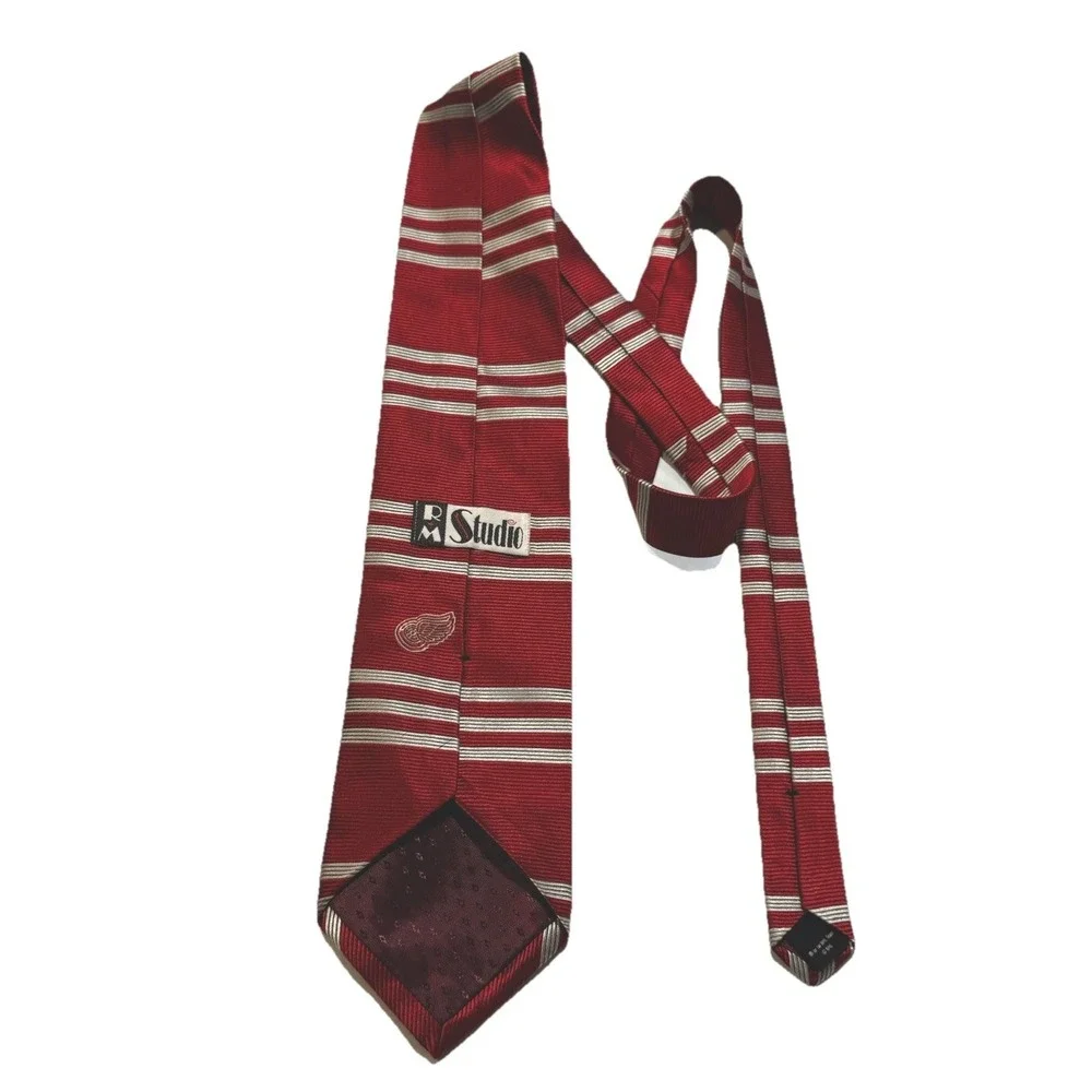 RARE Vintage RM Studio Embroidered‎ Red Wing SILK Neck Tie